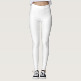 Legging Cor Sólida Simples Branca