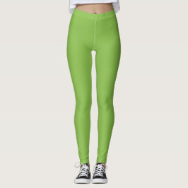 Legging Cor Sólida Simples Cor de Limão Lima Escuro