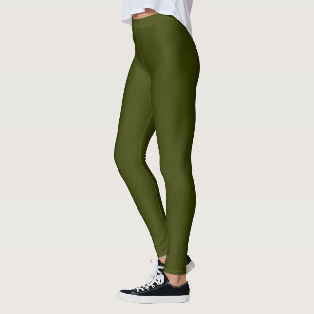 Legging Cor sólida verde-azeitona escuro (Esquerda)