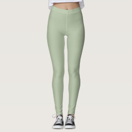 Legging Cor Sólida Verde do Sage Claro