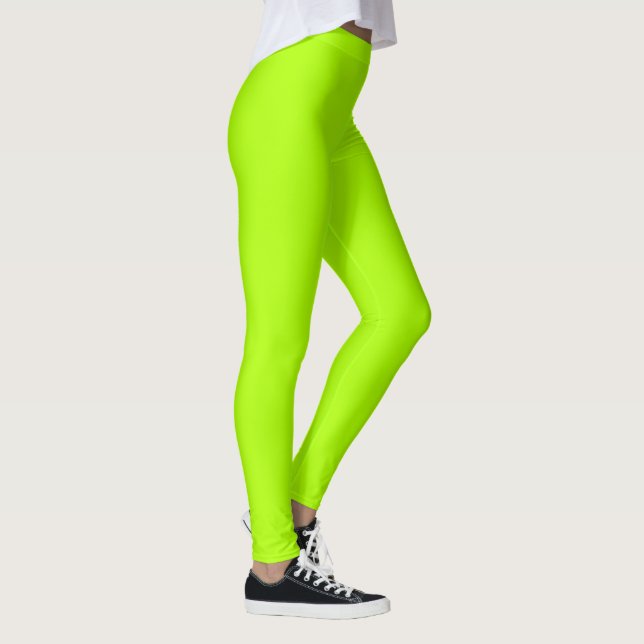 Legging Cor Sólida Verde Fluorescente Personaliza-A