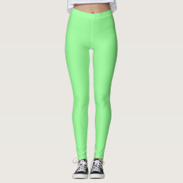 Legging Cor Sólida Verde-Menta Simples