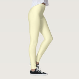 Legging Cor Sólido Amarelo do Pastel | Clássico | Elegante