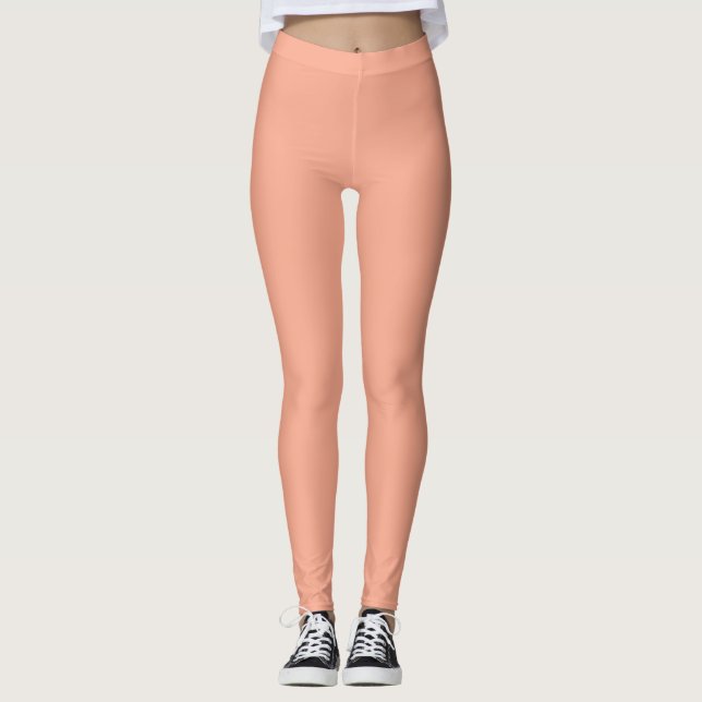 Legging Cor Sólido da Pêssego (Frente)