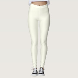 Legging Cor Sólido Marfim Simples