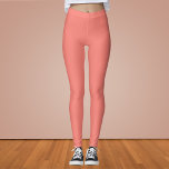 Legging Cor Sólido Rosa Coral<br><div class="desc">Cor Sólido Rosa Coral</div>