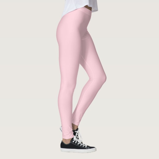 Legging Cor Sólido Rosa Pastel | Clássico | Elegante (Direita)