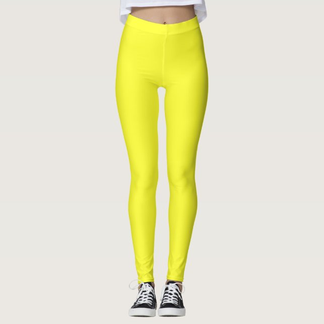 Legging Cor Sólido Simples Narciso (Frente)