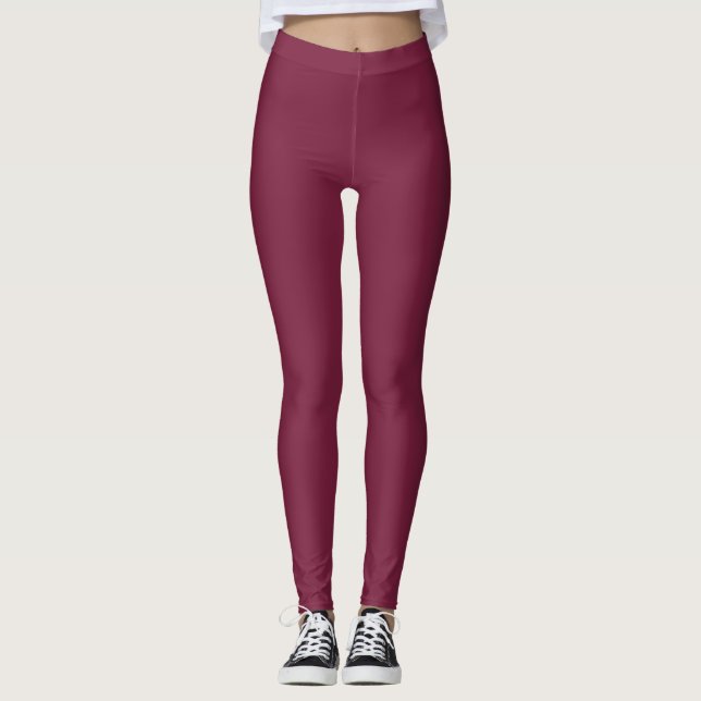 Legging Cor Sólido Vermelho Beet (Frente)