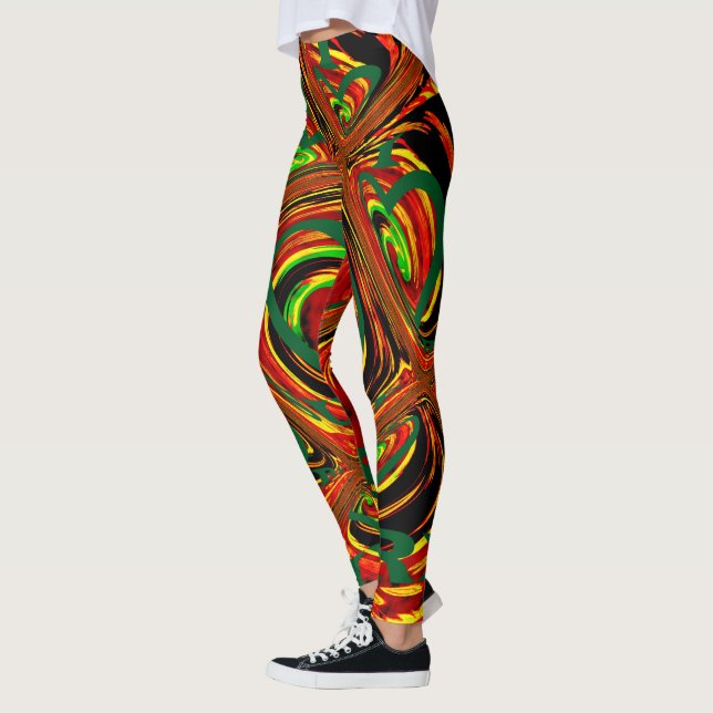 Legging Cor tradicional africana verde-ouro (Esquerda)