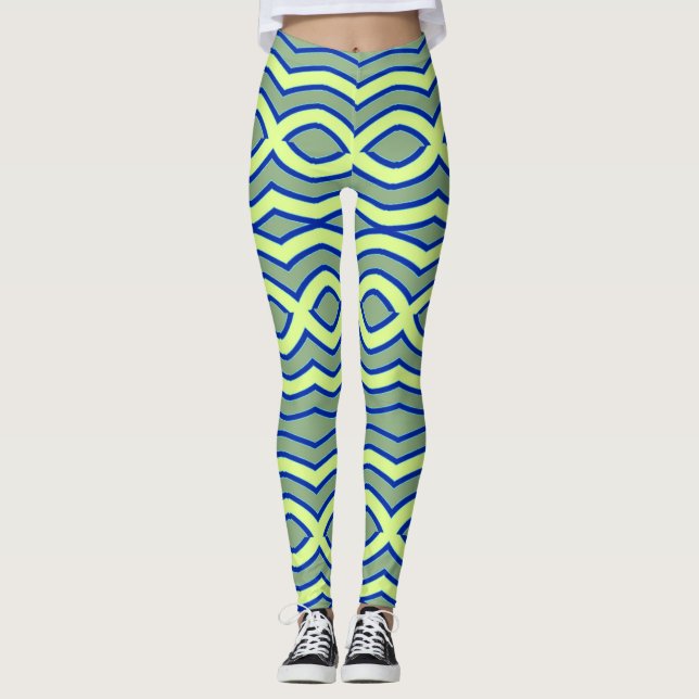 Legging Cor verde All-Over-Impressão "Ratti_Creative_Arts" (Frente)