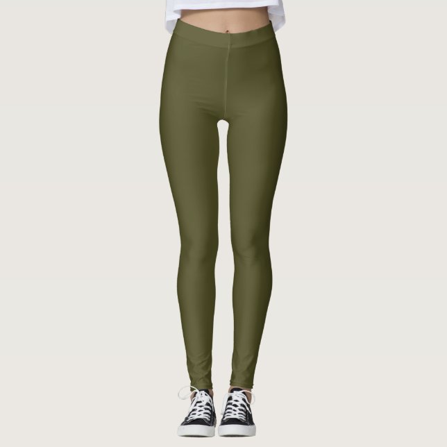 Legging Cor Verde do Exército (Frente)