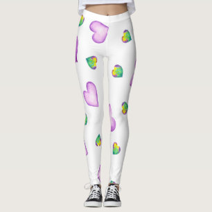 Legging Coração com aquarela romântica minimalista