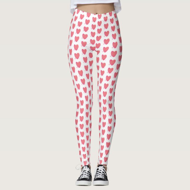 Legging Coração Cor de Água Rosa (Frente)