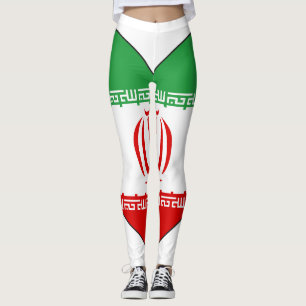 Legging Coração da bandeira de Irã