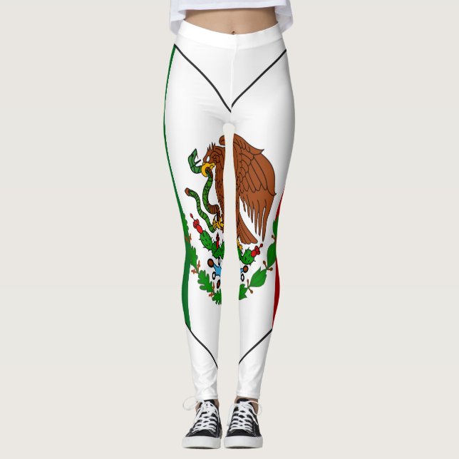 Legging Coração da bandeira de México (Frente)