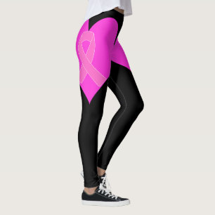 Legging Coração e design da caridade do cancro da mama d