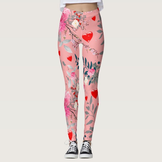 Legging Coração e Rosa (Frente)