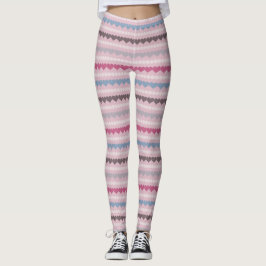 Legging Coração Listrado e Padrão de Círculo