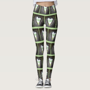 Legging Coração na Legenda de Padrão de Árvore