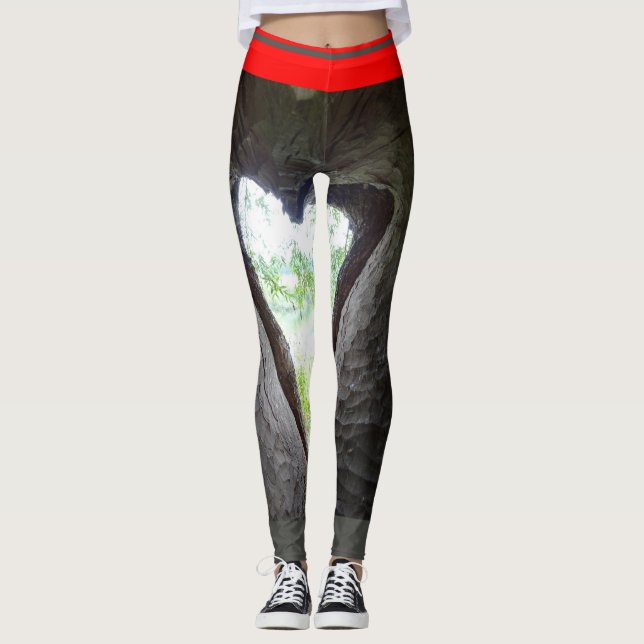 Legging Coração na perna da árvore (Frente)