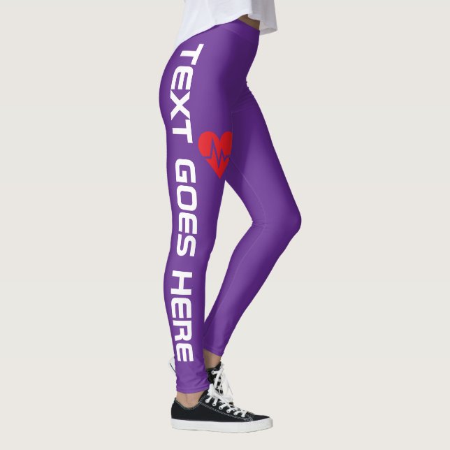 Legging Coração Personalizado com Batimento Cardíaco sobre (Direita)