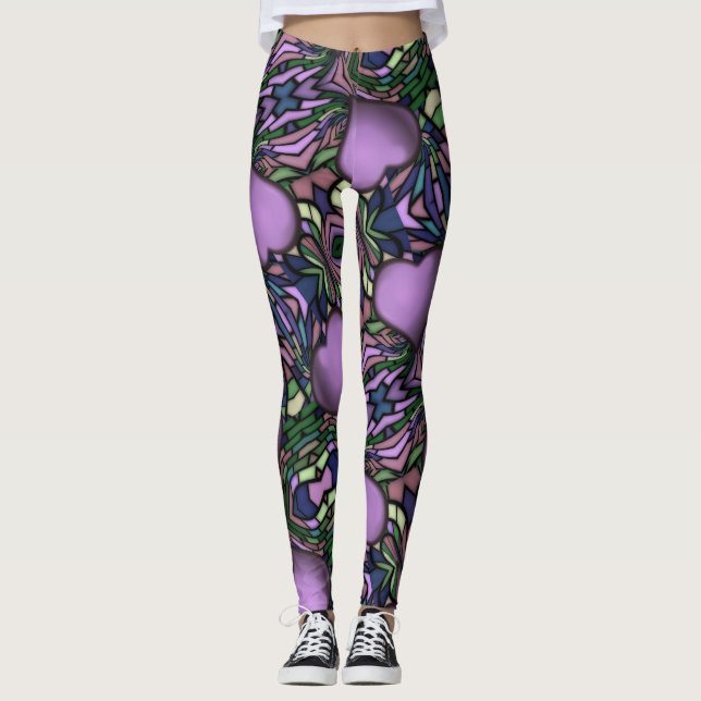 Legging Coração Roxo Corpo Corpo (Frente)