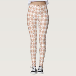 Legging Coração Xadrez em Tom de Pêssego Gingham Cor Retro