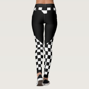 Legging Coração Xadrez Preto