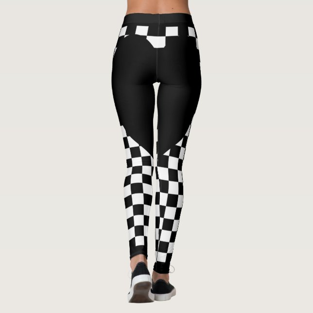 Legging Coração Xadrez Preto (Verso)