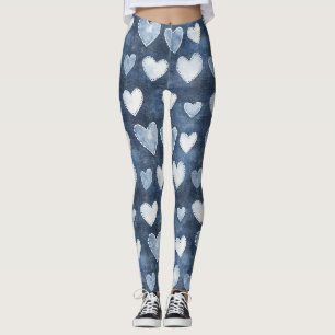 Legging Corações Azuis