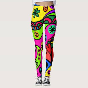Legging Corações Brilhantes e Padrão de Redemoinho