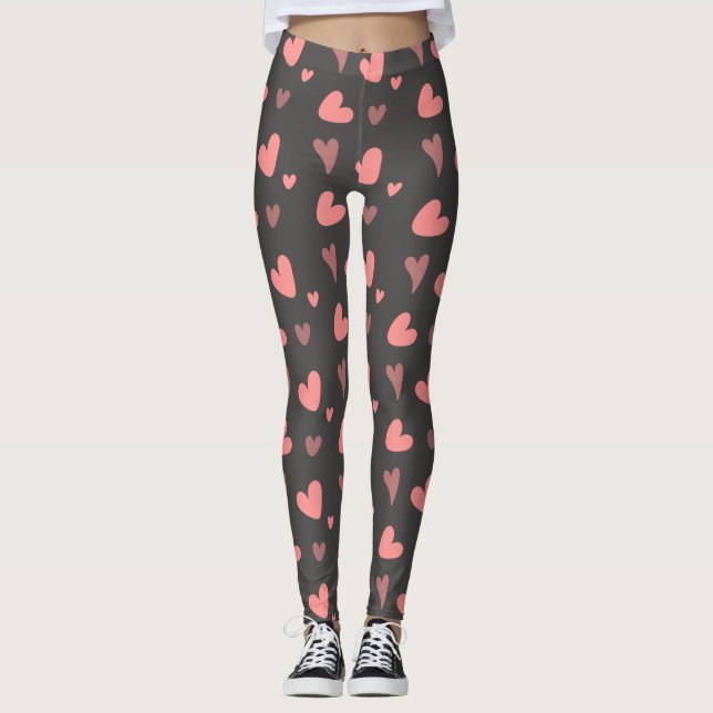 Legging Corações cor-de-rosa (Frente)