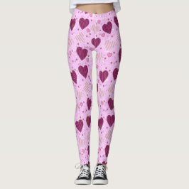 Legging Corações cor-de-rosa