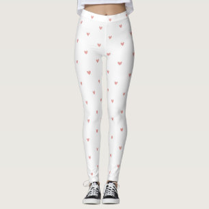 Legging Corações Cor-de-Rosa Pastel Adoráveis