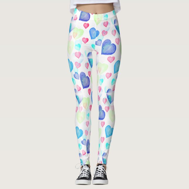 Legging Corações de Aquarela (Frente)