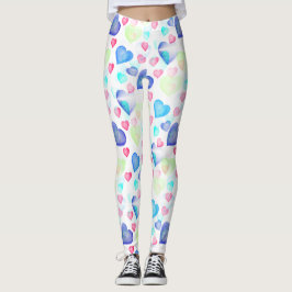 Legging Corações de Aquarela
