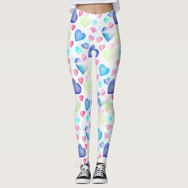 Legging Corações de Aquarela (Frente)
