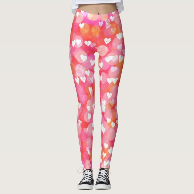 Legging Corações de Bolhas Rosa (Frente)