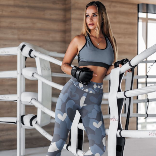 Legging Corações de Camo Azul Padrão | Leguminosas (Criador carregado)