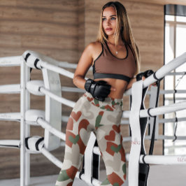 Legging Corações de Camo Vermelho Padrão | Leguminosas
