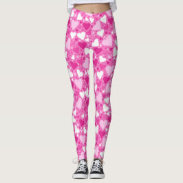 Legging Corações de conscientização sobre o câncer de mama