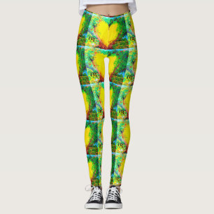Legging corações de ouro amarelo verde