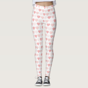 Legging Corações de Pêssego Rosa Simples Moderno