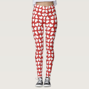 Legging Corações e Bolinhas brancas em coxas vermelhas