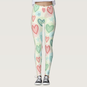 Legging Corações e Estrelas Rabiscados