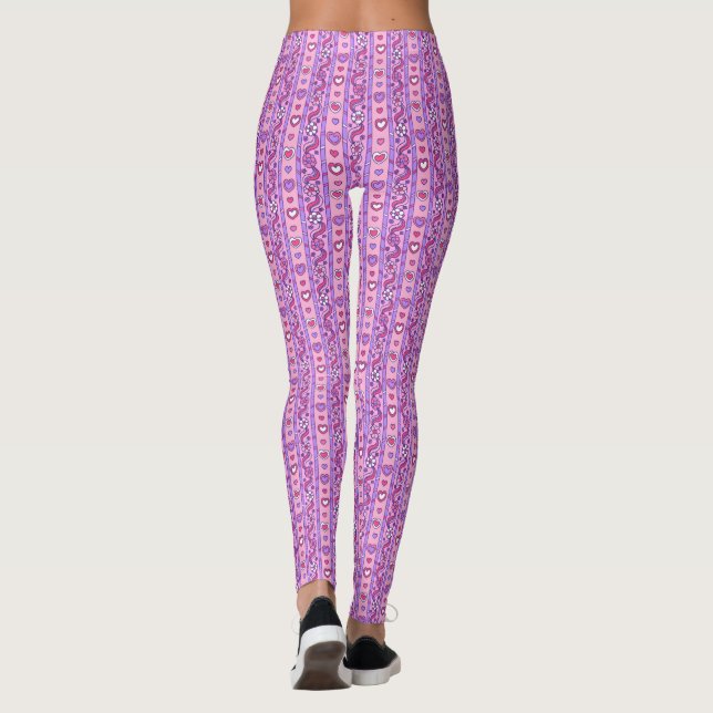 Legging Corações e feixes de flores (Verso)