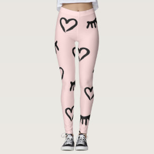 Legging Corações e Olhos: Grunge Vintage Sketch