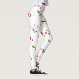 Legging Corações e Pernas de Flores