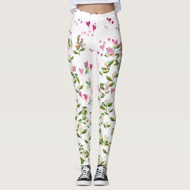 Legging Corações em Pernas de Flores (Frente)